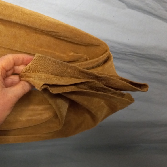 Slinky Brand P1X 1X Pants Light Golden Brown Elastic Waist Stretchy Knit - Picture 6 of 9